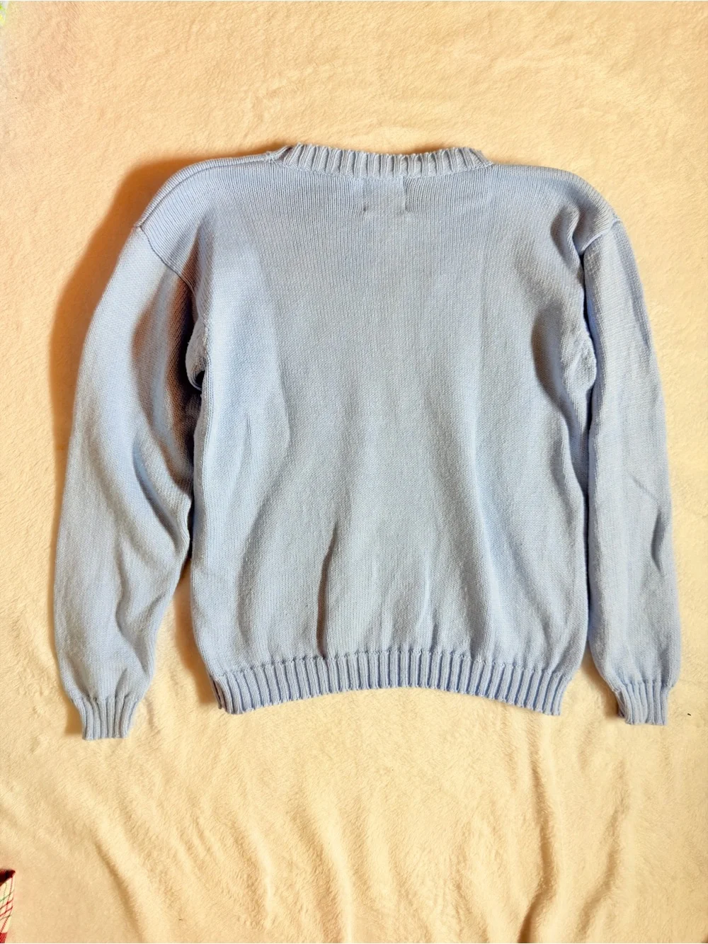 EEUC The Beaufort Bonnet company light blue with pink bow knit sweater 12